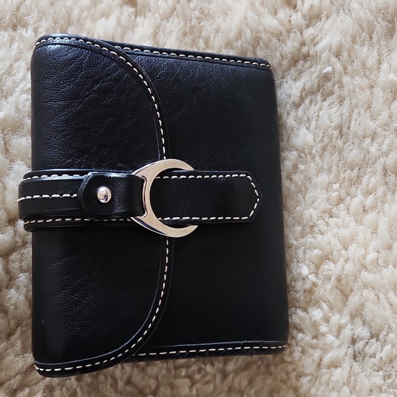 Great Dooney & Bourke Compact Black Leather Snap Tri-fold Wallet 🖤❤️ - Picture 14 of 16